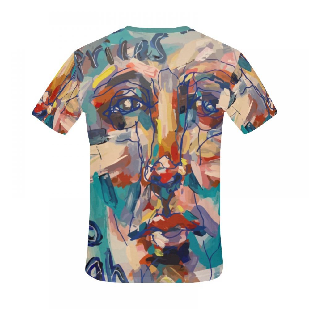 メンズ抽象芸術インクの男性ショートtシャツ