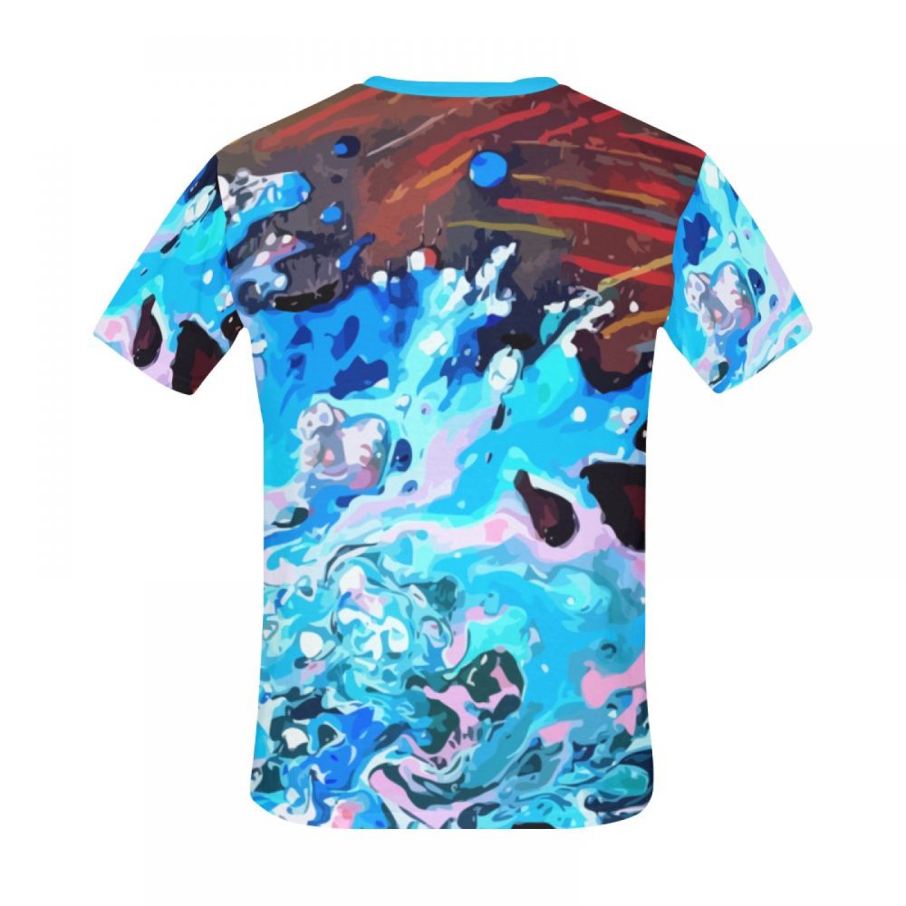 メンズ嵐の中のアートフラワーショートtシャツ