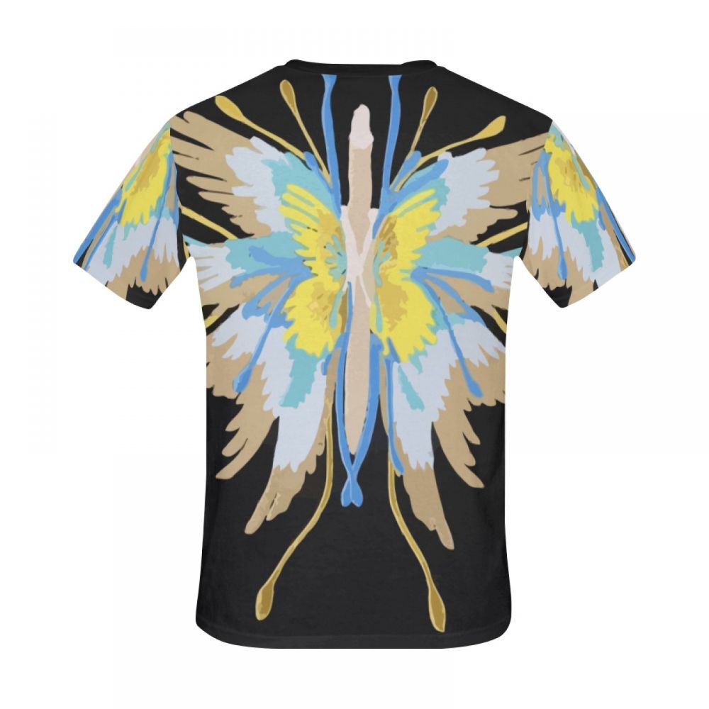 メンズ幾何学様式の蝶ショートtシャツ
