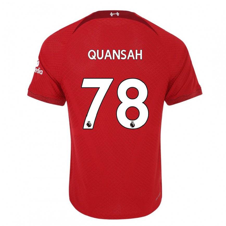 キッズフットボールジャレル・クアンサー#78濃い赤ホームシャツ2022/23ジャージーユニフォーム