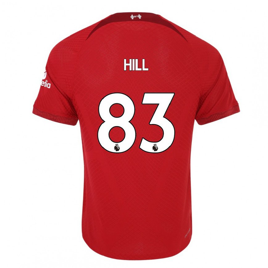 キッズフットボールトーマス・ヒル#83濃い赤ホームシャツ2022/23ジャージーユニフォーム