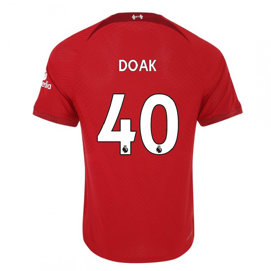 キッズフットボールベン・ドーク#40濃い赤ホームシャツ2022/23ジャージーユニフォーム