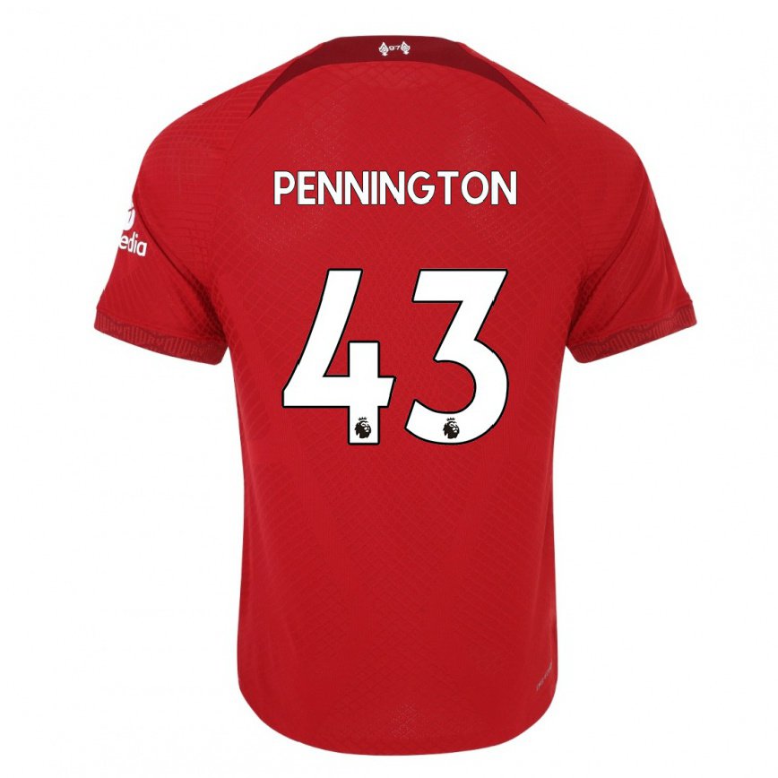 キッズフットボールコーディーペニントン#43濃い赤ホームシャツ2022/23ジャージーユニフォーム