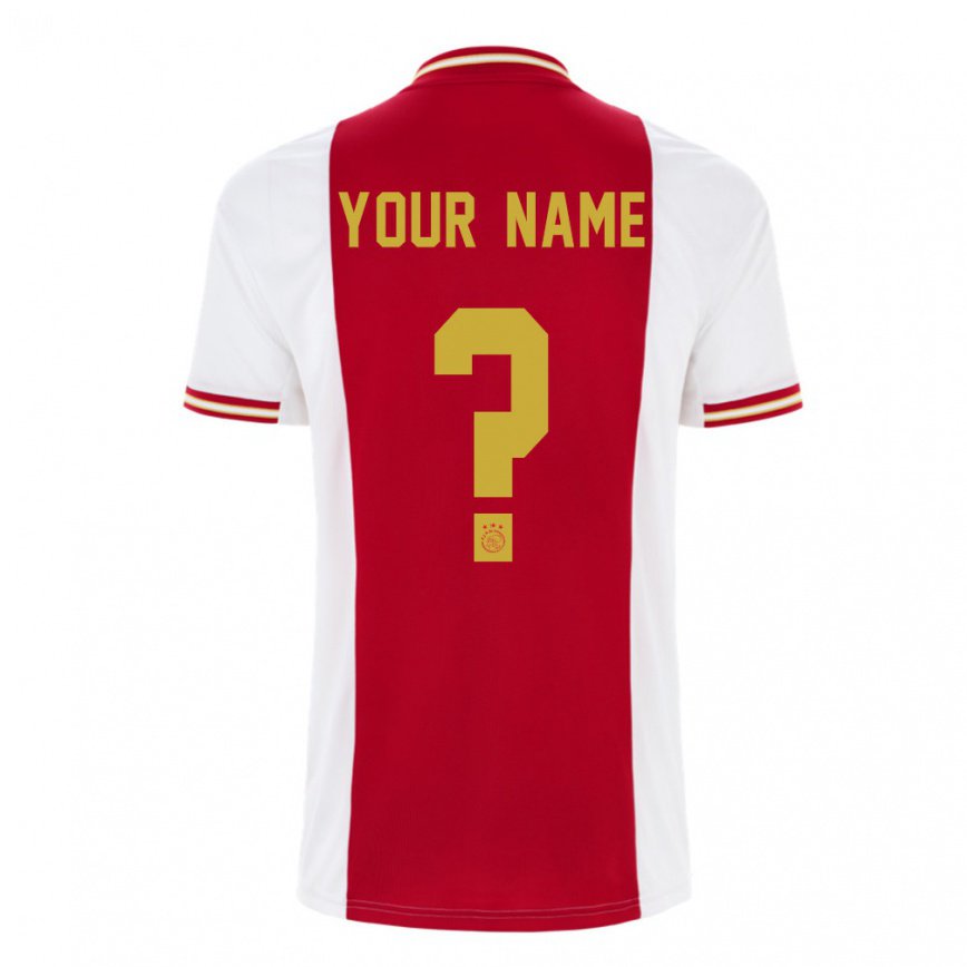 キッズフットボールあなたの名前#0濃い赤 ホワイトホームシャツ2022/23ジャージーユニフォーム