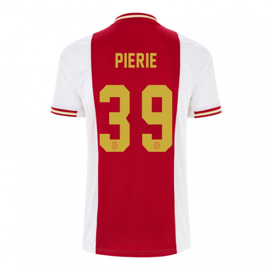 キッズフットボールキク・ピエリー#39濃い赤 ホワイトホームシャツ2022/23ジャージーユニフォーム