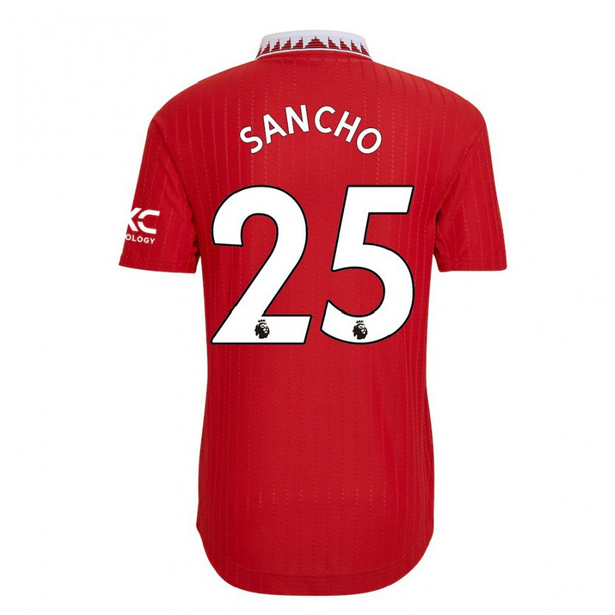 キッズフットボールジェイドン・サンチョ#25レッドホームシャツ2022/23ジャージーユニフォーム