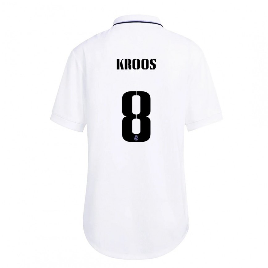 キッズフットボールトニ・クロース#8紫のホワイトホームシャツ2022/23ジャージーユニフォーム