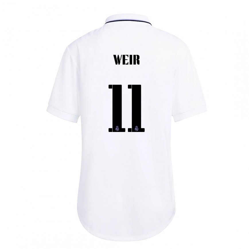 キッズフットボールキャロライン・ウィア#11紫のホワイトホームシャツ2022/23ジャージーユニフォーム
