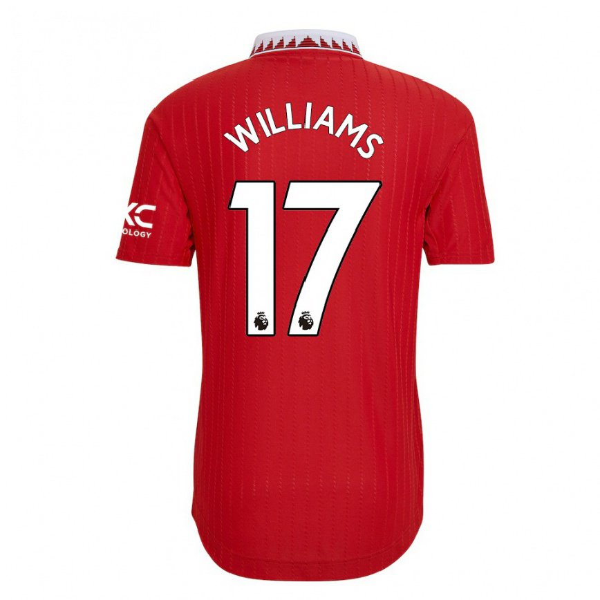 キッズフットボールレイチェル・ウィリアムズ#17レッドホームシャツ2022/23ジャージーユニフォーム