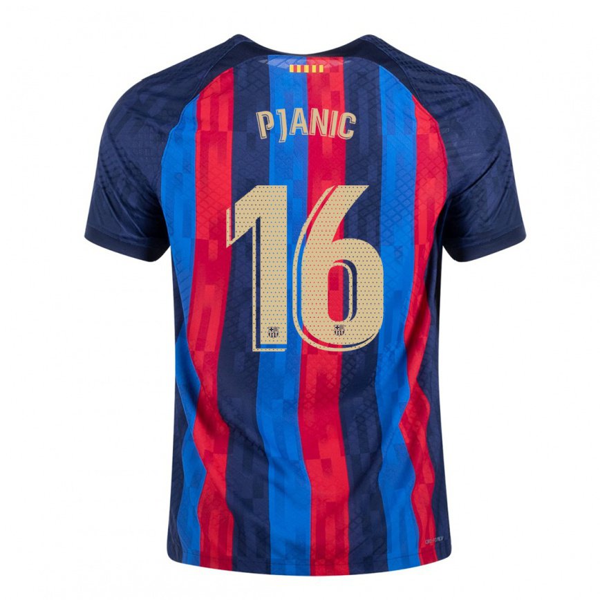 キッズフットボールミラレム・ピャニッチ#16ブルースカーレットホームシャツ2022/23ジャージーユニフォーム