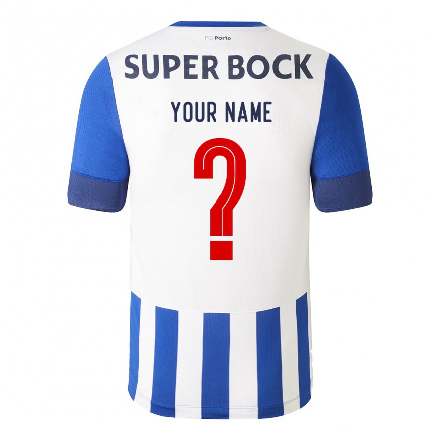 キッズフットボールあなたの名前#0ロイヤルブルーホームシャツ2022/23ジャージーユニフォーム