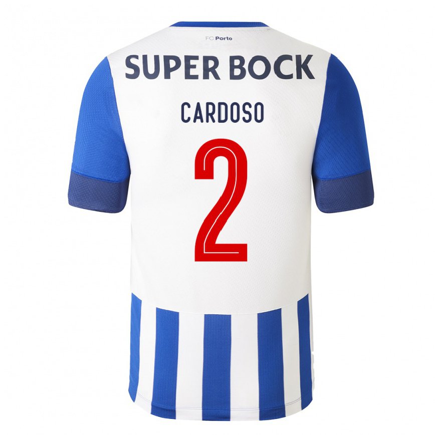 キッズフットボールファビオ・カルドーゾ#2ロイヤルブルーホームシャツ2022/23ジャージーユニフォーム