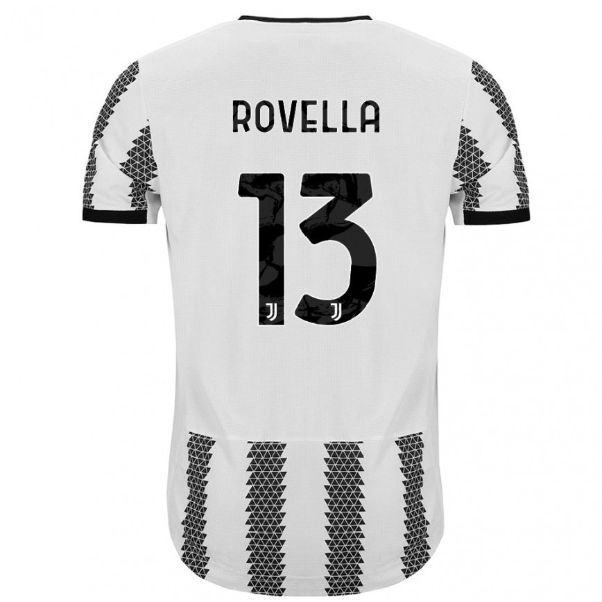 キッズフットボールニコロ・ロヴェッラ#13ホワイトブラックホームシャツ2022/23ジャージーユニフォーム