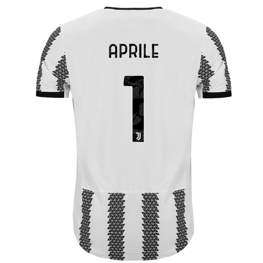 キッズフットボールロベルタ・アプリーレ#1ホワイトブラックホームシャツ2022/23ジャージーユニフォーム