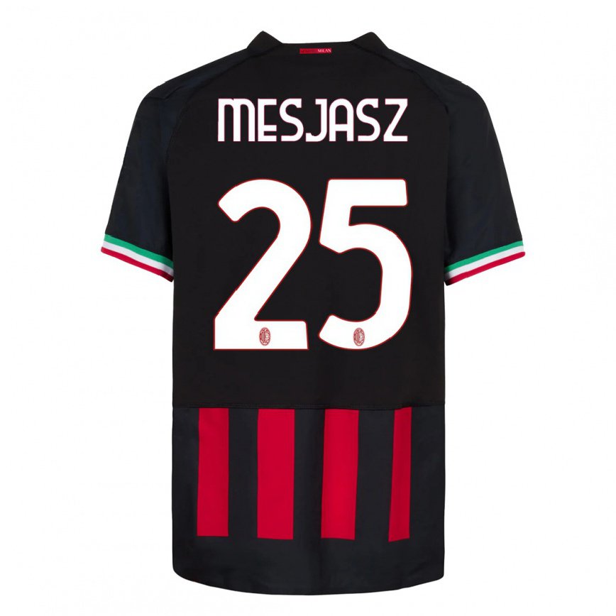 キッズフットボールmałgorzata Mesjasz#25ブラックレッドホームシャツ2022/23ジャージーユニフォーム