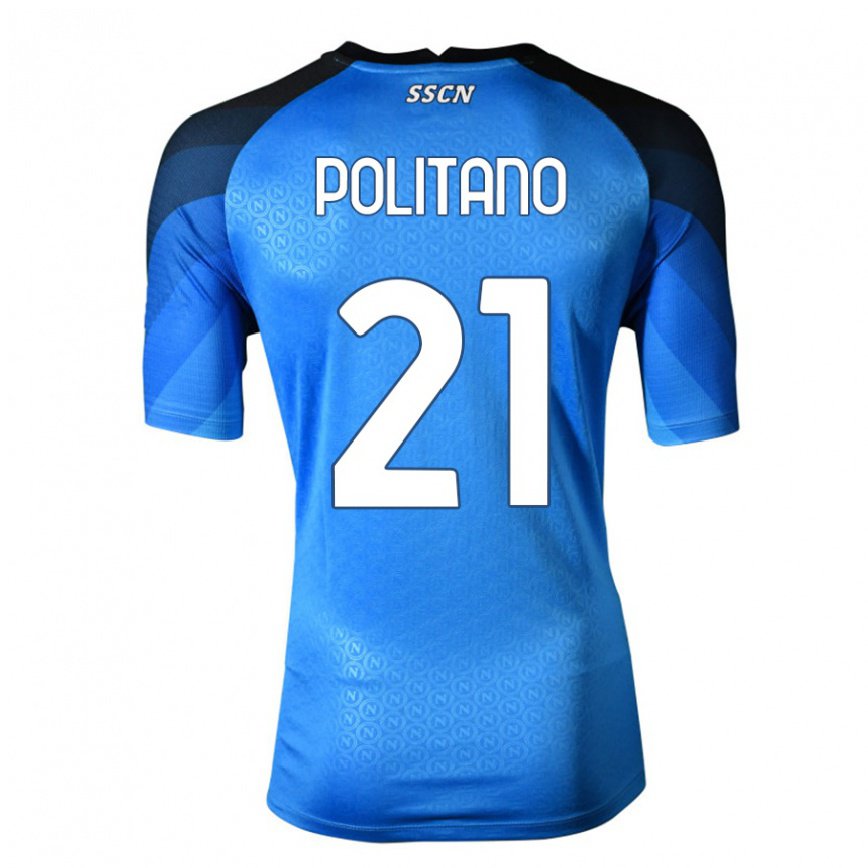 キッズフットボールマッテオ・ポリターノ#21ダークブルーグレーホームシャツ2022/23ジャージーユニフォーム