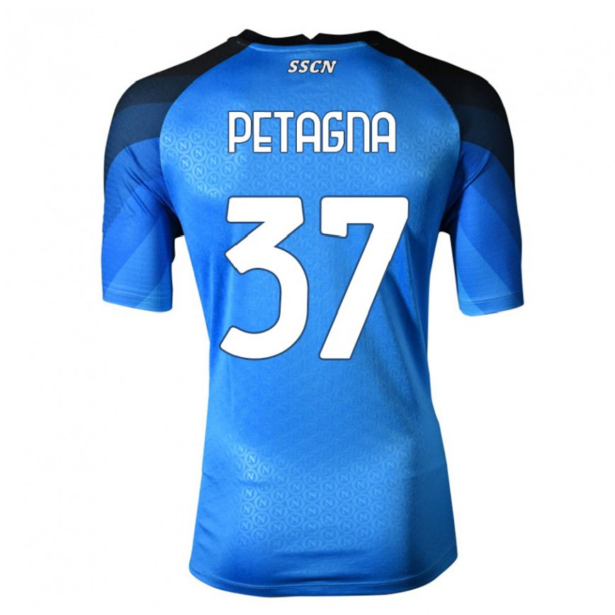 キッズフットボールアンドレア・ペターニャ#37ダークブルーグレーホームシャツ2022/23ジャージーユニフォーム