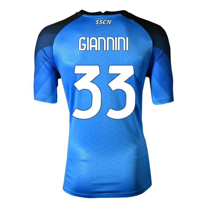キッズフットボールエンリコ・ジャンニーニ#33ダークブルーグレーホームシャツ2022/23ジャージーユニフォーム