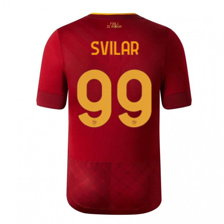 キッズフットボールミル・スヴィラール#99ブラウンレッドホームシャツ2022/23ジャージーユニフォーム