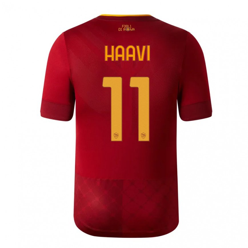キッズフットボールエミリエ・ハーヴィ#11ブラウンレッドホームシャツ2022/23ジャージーユニフォーム