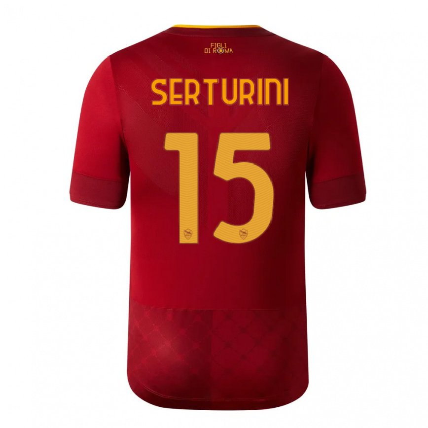 キッズフットボールアンナマリア・セルトゥリーニ#15ブラウンレッドホームシャツ2022/23ジャージーユニフォーム