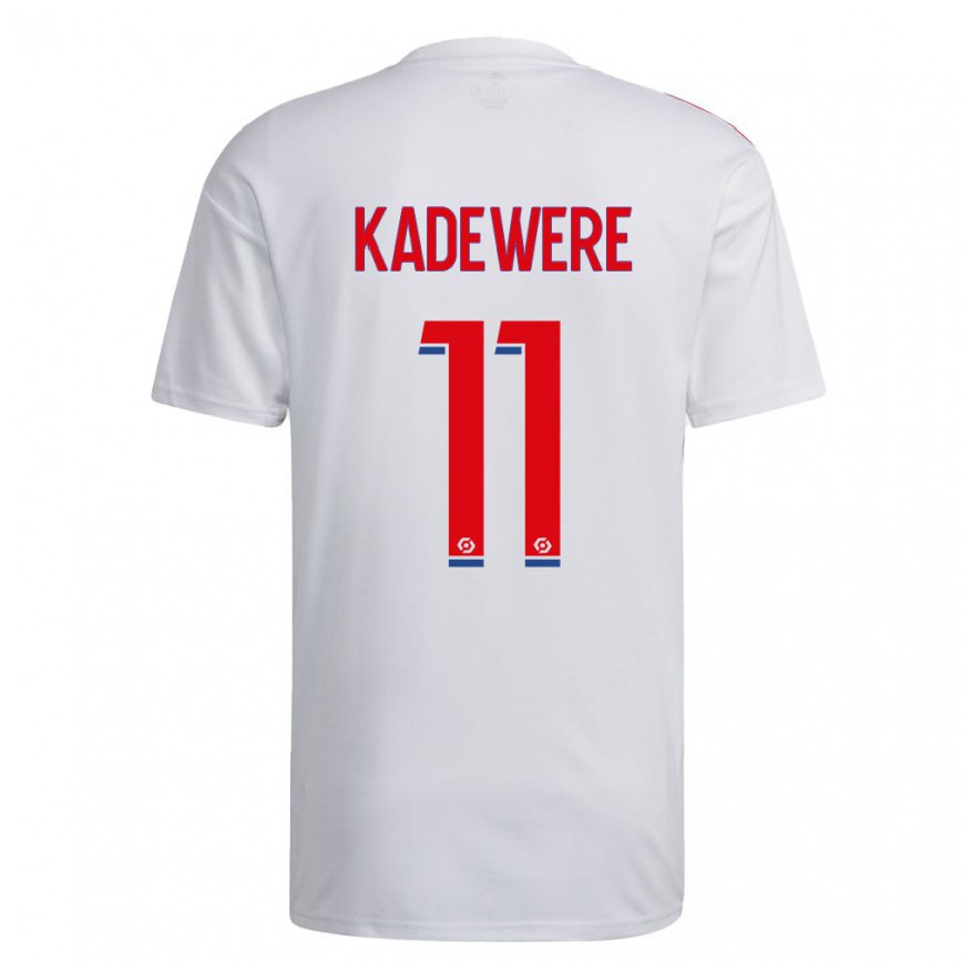 キッズフットボールティノ・カデウェレ#11ホワイト ブルーレッドホームシャツ2022/23ジャージーユニフォーム