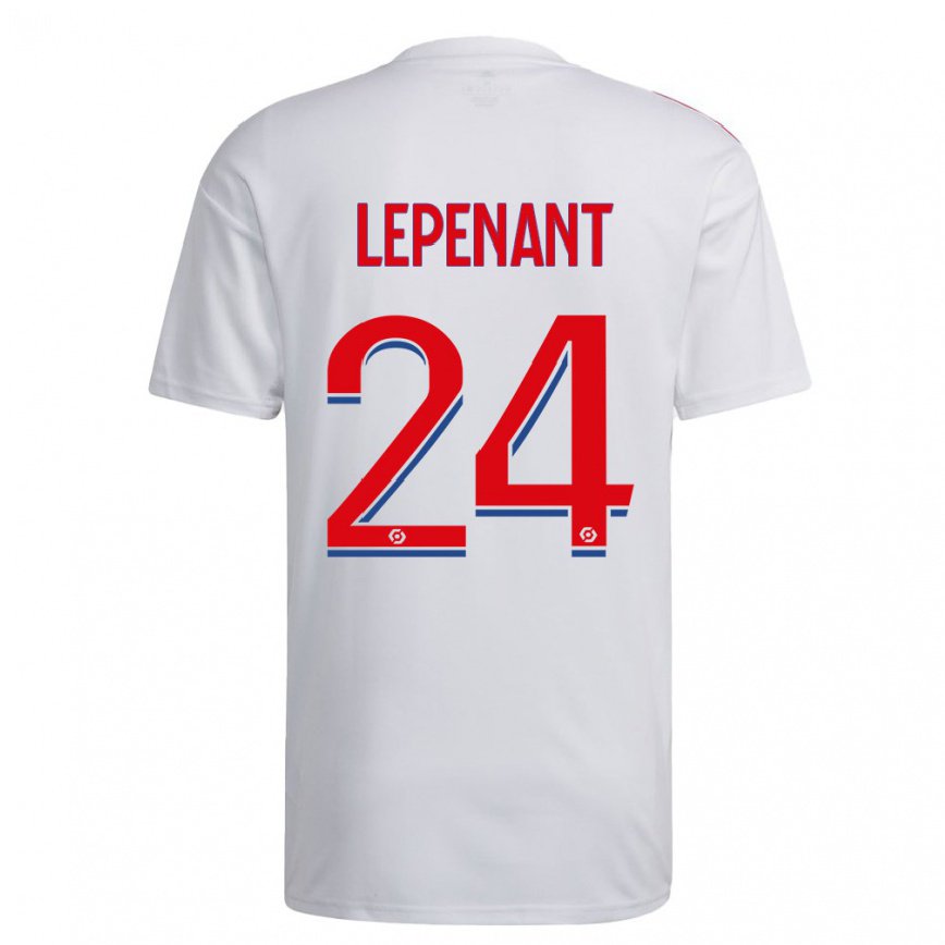 キッズフットボールヨハン・レペナント#24ホワイト ブルーレッドホームシャツ2022/23ジャージーユニフォーム