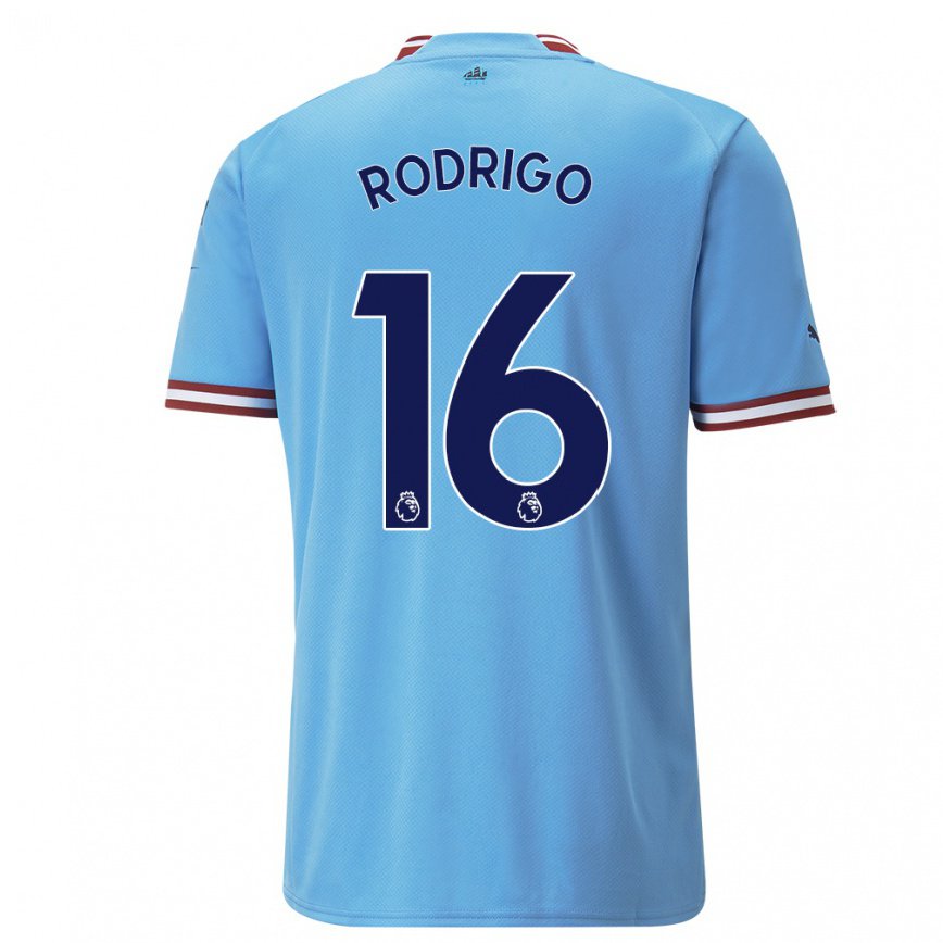 キッズフットボールロドリゴ・エルナンデス#16ブルーレッドホームシャツ2022/23ジャージーユニフォーム