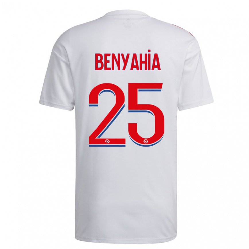キッズフットボールイネス・ベンヤヒア#25ホワイト ブルーレッドホームシャツ2022/23ジャージーユニフォーム