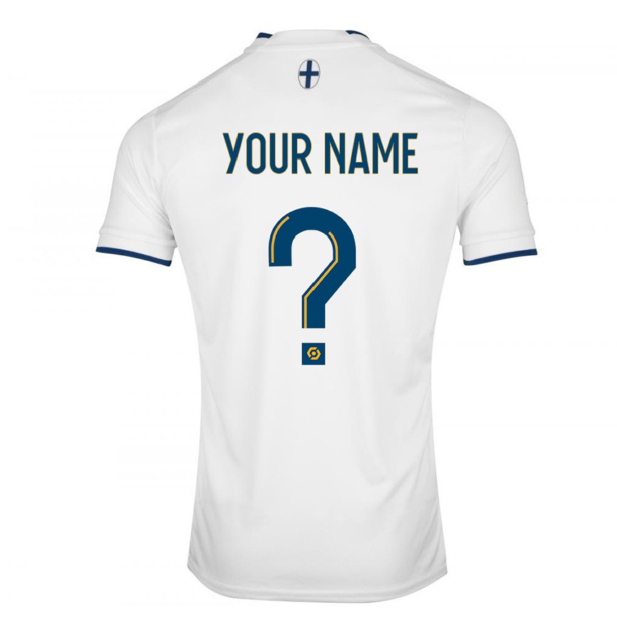 キッズフットボールあなたの名前#0ホワイトサファイアホームシャツ2022/23ジャージーユニフォーム
