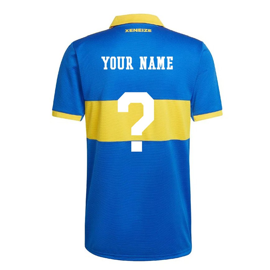 キッズフットボールあなたの名前#0オリンピックイエローホームシャツ2022/23ジャージーユニフォーム