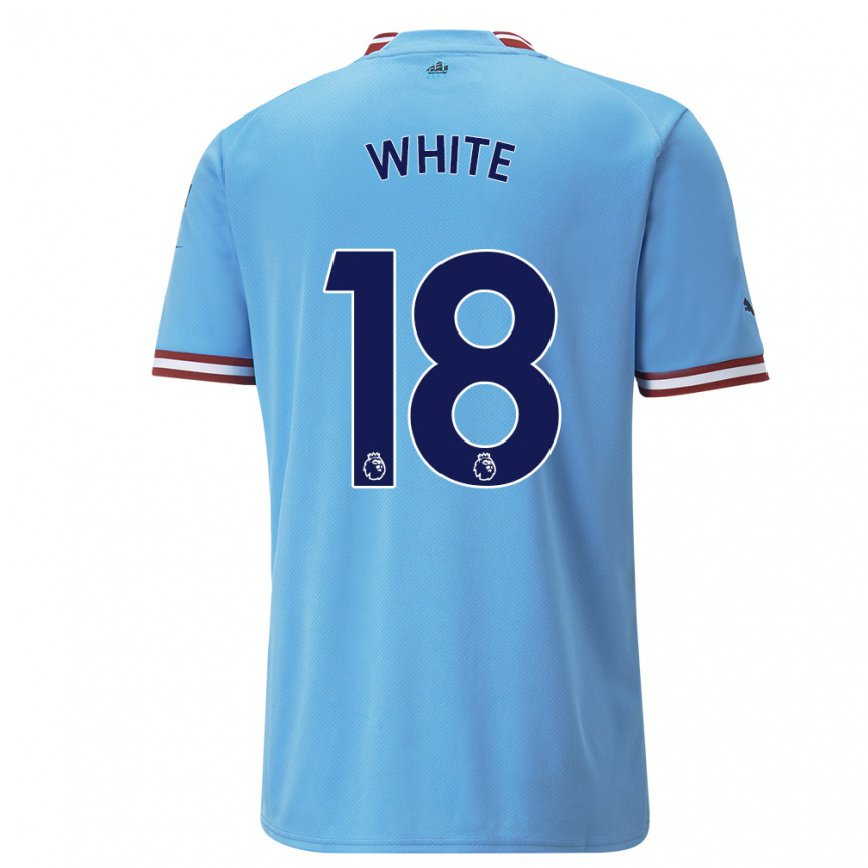 キッズフットボールエレン・ホワイト#18ブルーレッドホームシャツ2022/23ジャージーユニフォーム