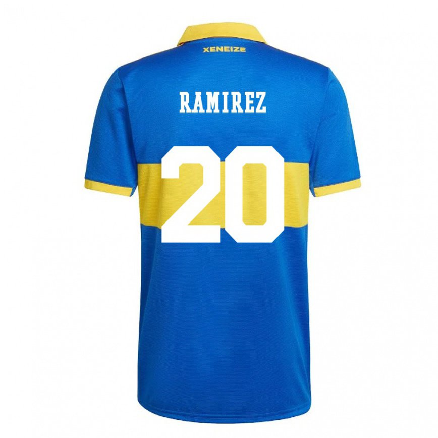 キッズフットボールフアン・エドガルド・ラミレス#20オリンピックイエローホームシャツ2022/23ジャージーユニフォーム