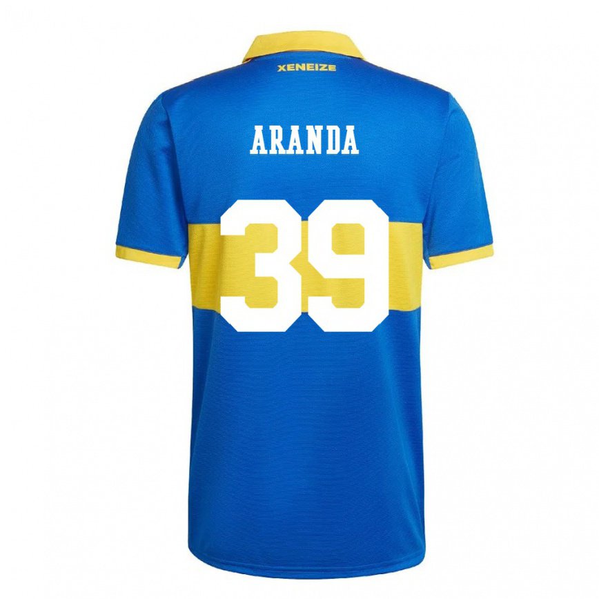 キッズフットボールガブリエル・アランダ#39オリンピックイエローホームシャツ2022/23ジャージーユニフォーム