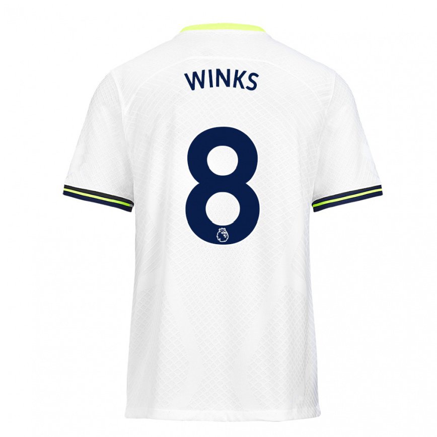キッズフットボールハリー・ウィンクス#8ホワイト グリーンホームシャツ2022/23ジャージーユニフォーム