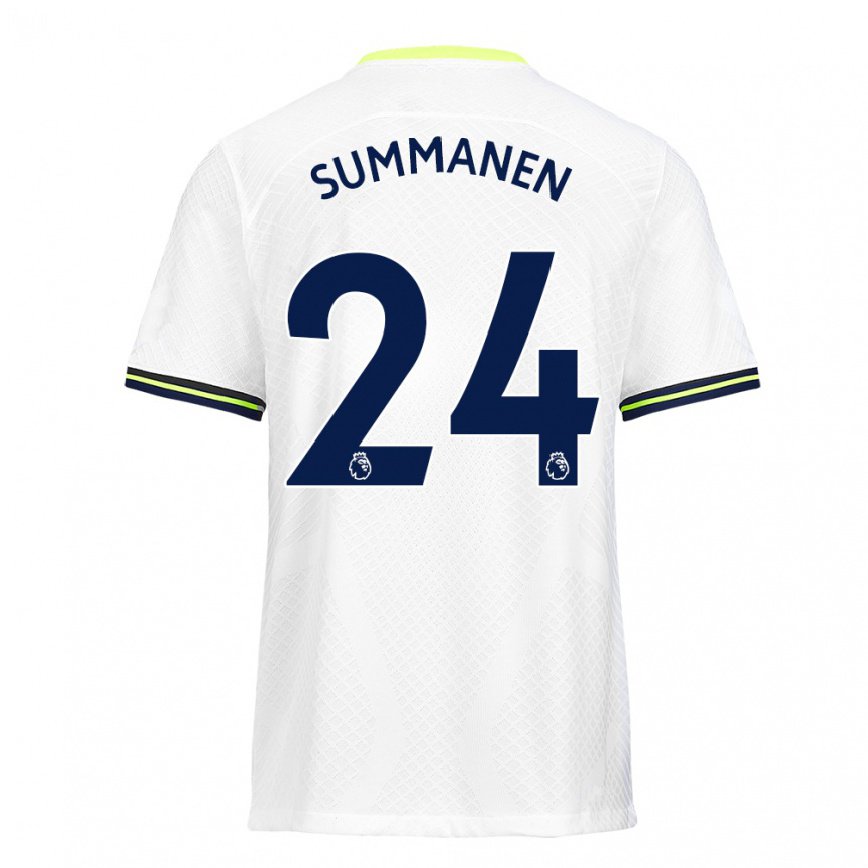 キッズフットボールエヴェリーナ・スマネン#24ホワイト グリーンホームシャツ2022/23ジャージーユニフォーム