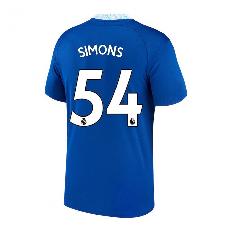 キッズフットボールザビエル・シモンズ#54ダークブルーホームシャツ2022/23ジャージーユニフォーム