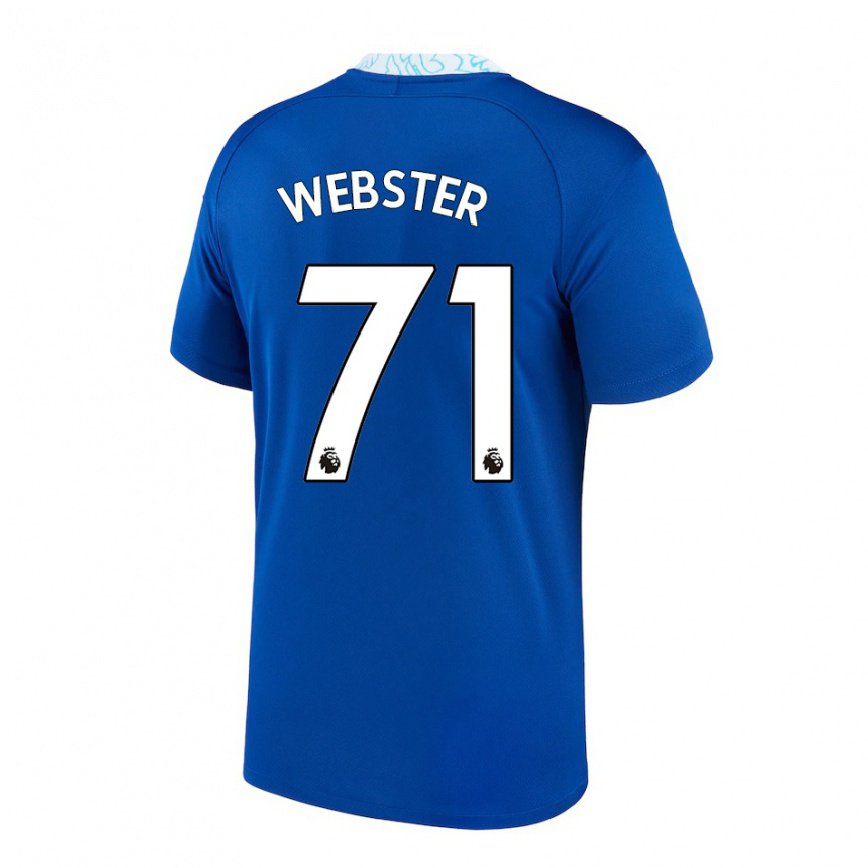 キッズフットボールチャーリー・ウェブスター#71ダークブルーホームシャツ2022/23ジャージーユニフォーム