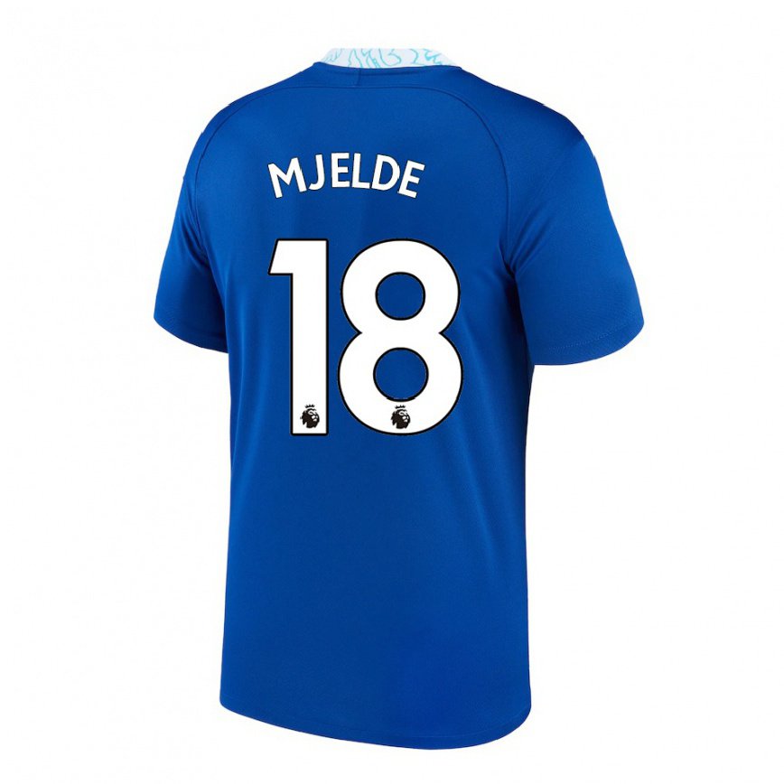 キッズフットボールマーレン・ミェルデ#18ダークブルーホームシャツ2022/23ジャージーユニフォーム