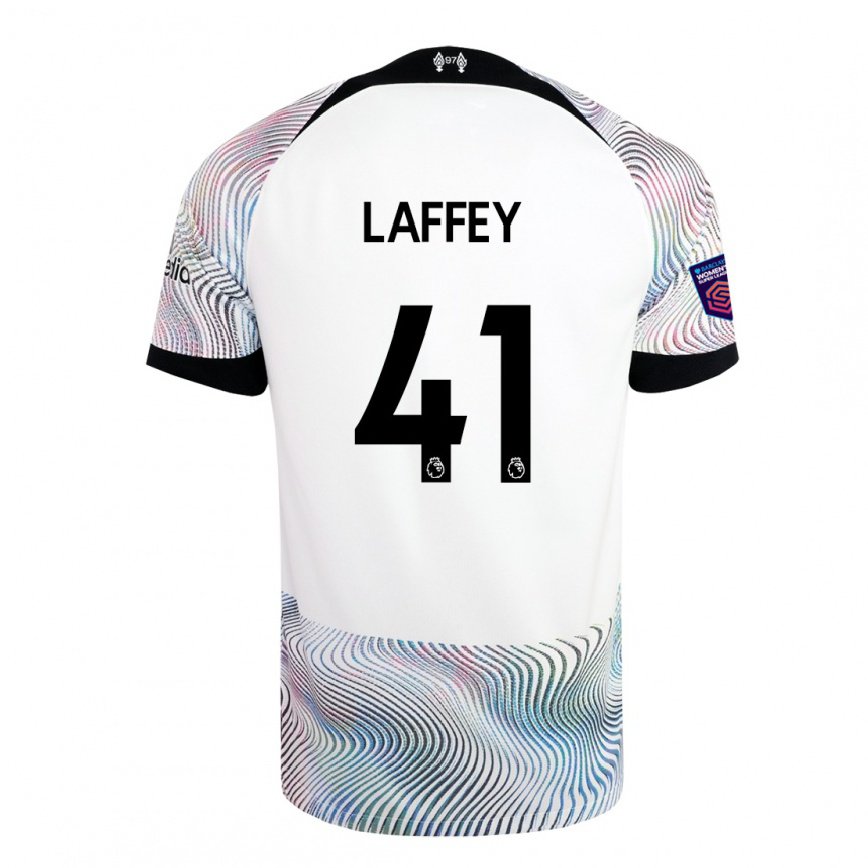 キッズフットボールマイケル・ラフィー#41ホワイト カラフルアウェイシャツ2022/23ジャージーユニフォーム