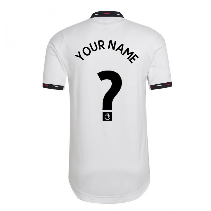 キッズフットボールあなたの名前#0ホワイトアウェイシャツ2022/23ジャージーユニフォーム