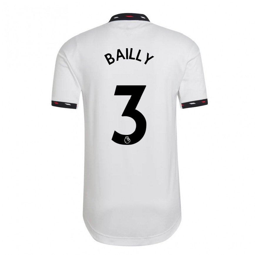 キッズフットボールエリック・バイリー#3ホワイトアウェイシャツ2022/23ジャージーユニフォーム