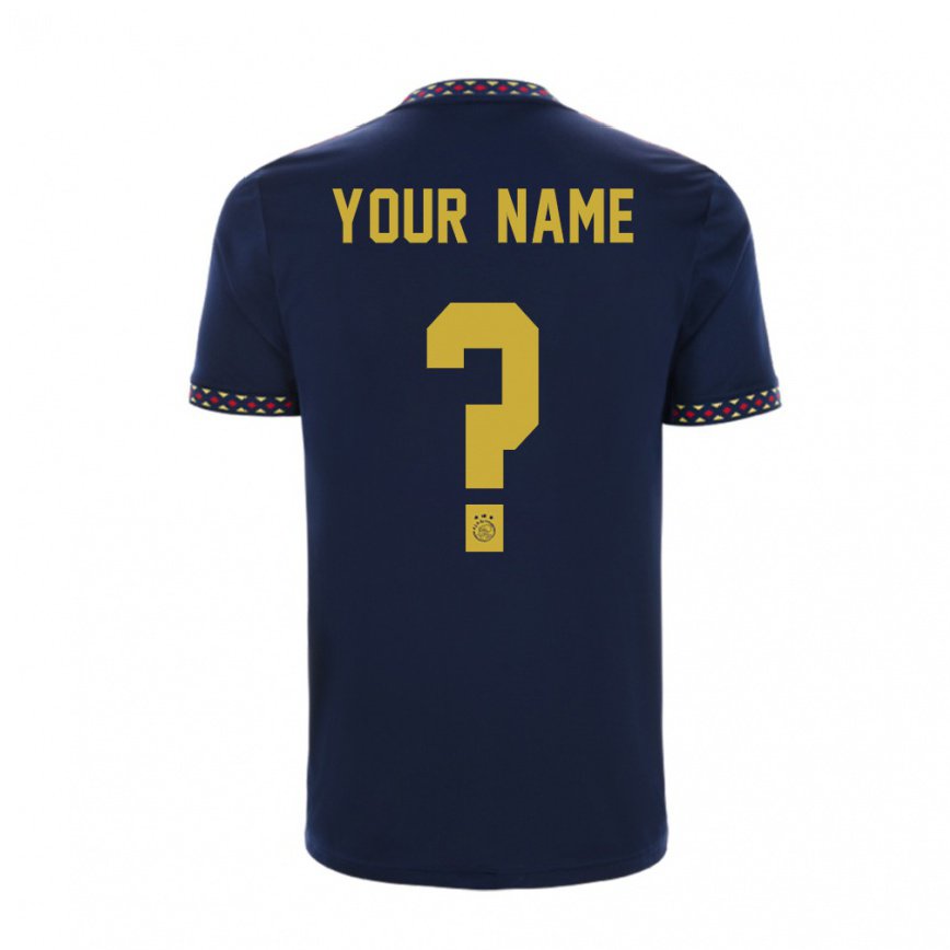 キッズフットボールあなたの名前#0ダークブルーアウェイシャツ2022/23ジャージーユニフォーム
