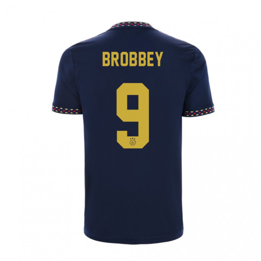 キッズフットボールブライアン・ブロビー#9ダークブルーアウェイシャツ2022/23ジャージーユニフォーム