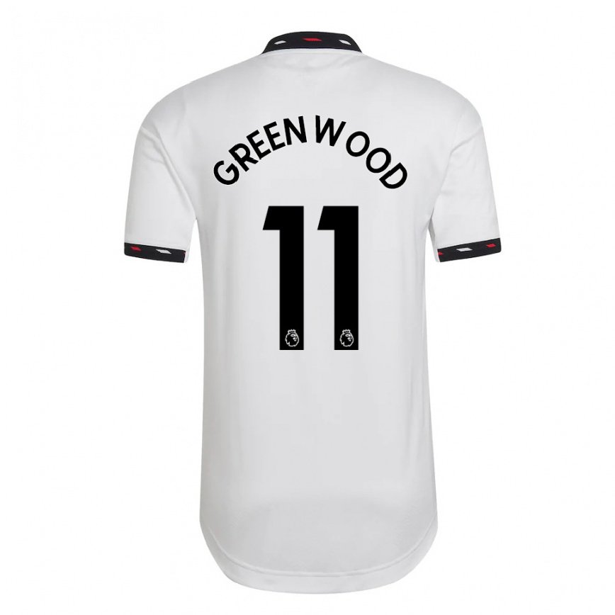 キッズフットボールメイソン・グリーンウッド#11ホワイトアウェイシャツ2022/23ジャージーユニフォーム