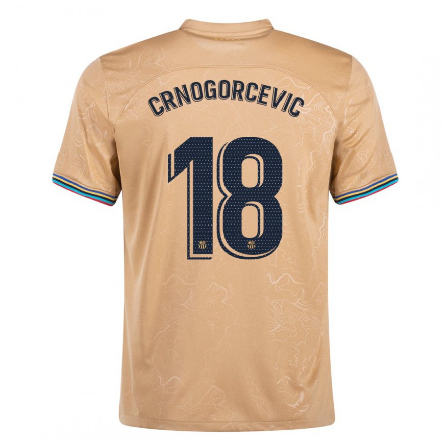 キッズフットボールアナ-マリア・クルノゴルチェビッチ#18ゴールドアウェイシャツ2022/23ジャージーユニフォーム