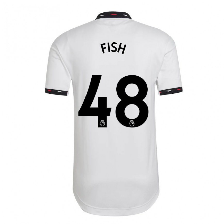 キッズフットボールウィル・フィッシュ#48ホワイトアウェイシャツ2022/23ジャージーユニフォーム