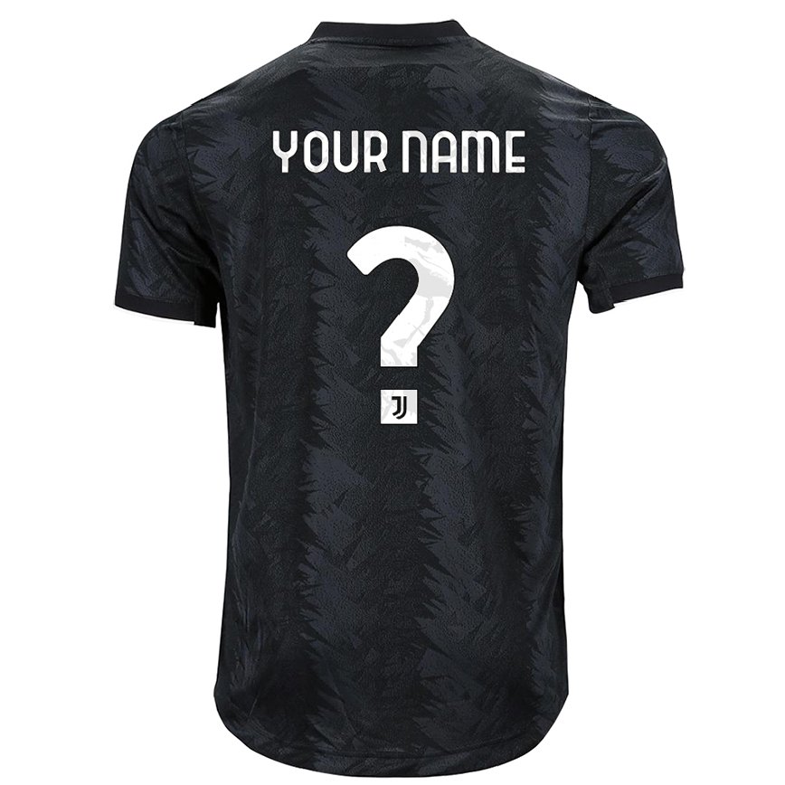 キッズフットボールあなたの名前#0ダークブラックアウェイシャツ2022/23ジャージーユニフォーム