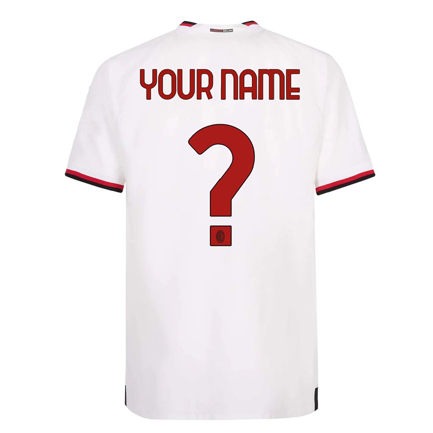 キッズフットボールあなたの名前#0赤いホワイトアウェイシャツ2022/23ジャージーユニフォーム