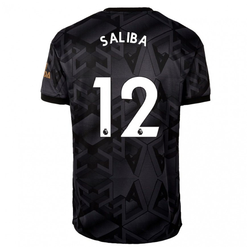 キッズフットボールウィリアン・サリバ#12ブラック グレーアウェイシャツ2022/23ジャージーユニフォーム